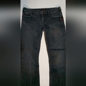 Silver Jeans Co. Suki Mid-Rise Bootcut Jeans Dark Wash Distressed Women’s  29\33